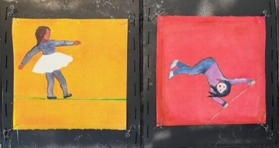 Jane Dennis • <em>Children’s Games (detail)</em> • Mixed media • 10″× 17″ • NFS