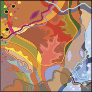 Frances Fawcett • <em>Fall to Winter</em> • Digital – ultrachrome ink on canvas • 20″× 20″ • $275.00