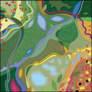 Frances Fawcett • <em>Summer to Fall</em> • Digital – ultrachrome ink on canvas • 20″× 20″ • $275.00