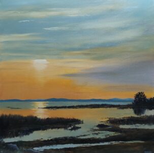 Annemiek Haralson • <em>Morning Glory, Lake Champlain</em> • Oil • 24″× 24″ • $550.00