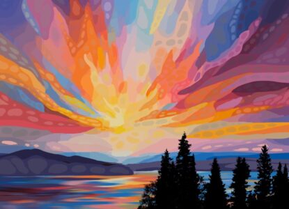 Daniel McPheeters • <em>Adirondack Sonata</em> • Mixed media on panel • 24″× 17″ • $200.00