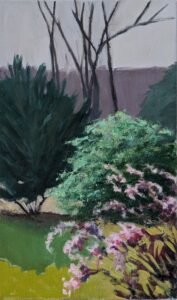 Diana Ozolins • <em>Yew and Me</em> • Acrylic on canvas • 11″× 21″ • $350.00