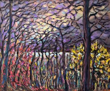 Hsiao-Pei Yang • <em>Intertwined</em> • Oil paint and oil pastel on canvas • 24″× 18″ • $1,000.00