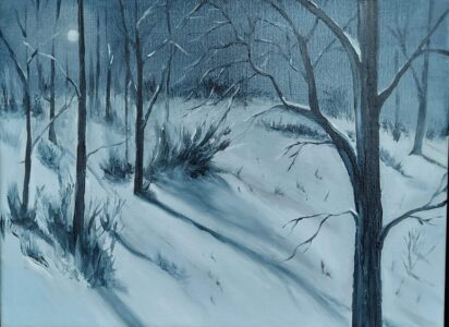 Annemiek Haralson • <em>Moonlight Shadows</em> • Oil • 12″× 8″ • $150.00