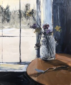 Austin MacRae • <em>Dead Marigolds in Winter Light</em> • Acrylic on board • 10″× 12″ • $350.00<a class="purchase" href="https://state-of-the-art-gallery.square.site/product/austin-macrae-dead-marigolds-in-winter-light/3687" target="_blank">Buy</a>