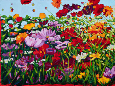 Cindy Kaufman&nbsp;• <em>Reach for the Sun</em>&nbsp;• Acrylic on gallery wrapped canvas&nbsp;• 36″×&nbsp;48″×&nbsp;1½″&nbsp;• NFS