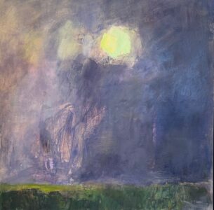 Ileen Kaplan • <em>Moon Over Field</em> • Oil on canvas • 24″× 24″ • $1,300.00