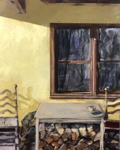 Austin MacRae • <em>Wood All In</em> • Acrylic on board • 16″× 20″ • $600.00