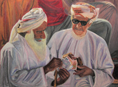 Ed Brothers • <em>Nizwa</em> • Oil pastel • 16″× 13″× framed″ • $800.00