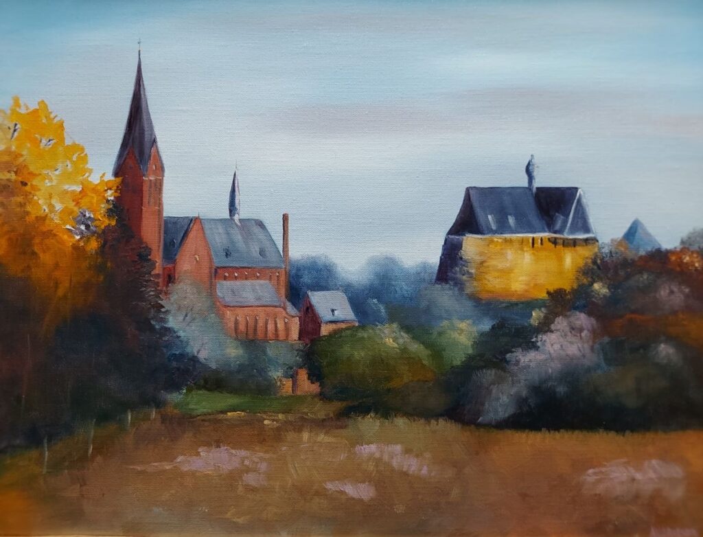 Annemiek Haralson • <em>Hometown</em> • Oil • 20″× 16″ • $475.00
