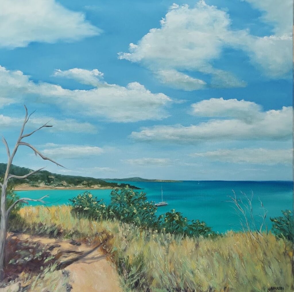 Annemiek Haralson • <em>Path to Happy Bay</em> • Oil • 24″× 24″ • $525.00