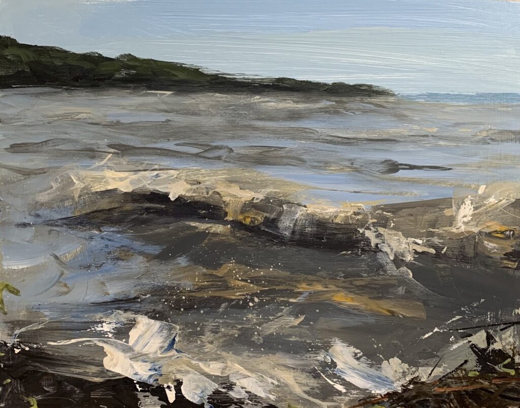 Austin MacRae • <em>Lake Cayuga Dance 1</em> • Acrylic on masonite • 12″× 9″ • $350.00