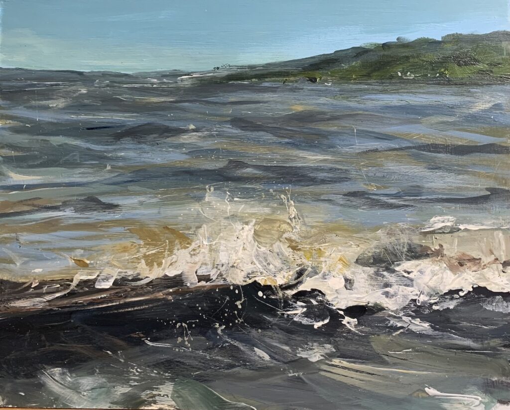 Austin MacRae • <em>Lake Cayuga Dance 2</em> • Acrylic on masonite • 12″× 9″ • $350.00
