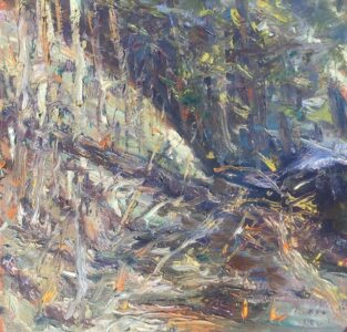 Hsiao-Pei Yang • <em>Winter Gorge, Bolt Point</em> • Oil on canvas • 8″× 8″ • $200.00