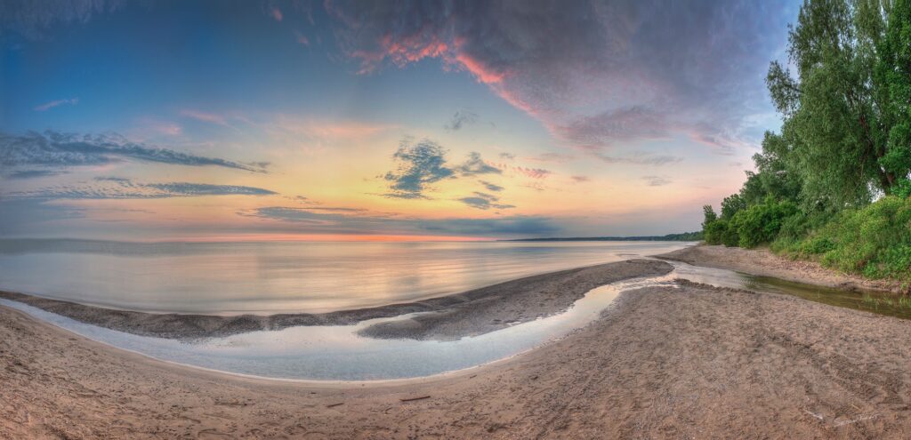 Sheridan Vincent • <em>Durand Beach</em> • Direct print on metal • 14″× 30″ • $250.00
