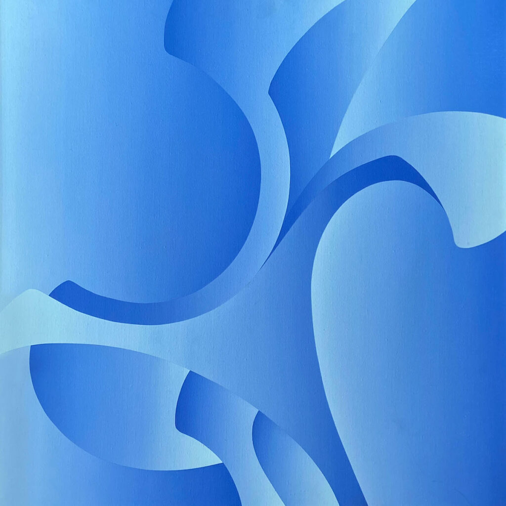 Frances L. Fawcett • <em>Blue Harmonic</em> • Acrylic on canvas • 30″× 30″ • NFS