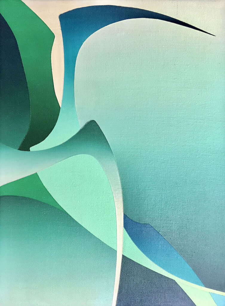 Frances L. Fawcett • <em>Wings 2</em> • Acrylic on canvas • 9″× 12½″ • NFS