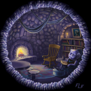 Frances L. Fawcett • <em>The Mayor of Kuirlintown</em> • Ultrachrome ink on canvas • 9″× 9″ • $195.00<a class="purchase" href="https://state-of-the-art-gallery.square.site/product/frances-l-fawcett-the-mayor-of-kuirlintown/CBUKUSRTRQELKIWKUHHJRD2T" target="_blank">Buy</a>