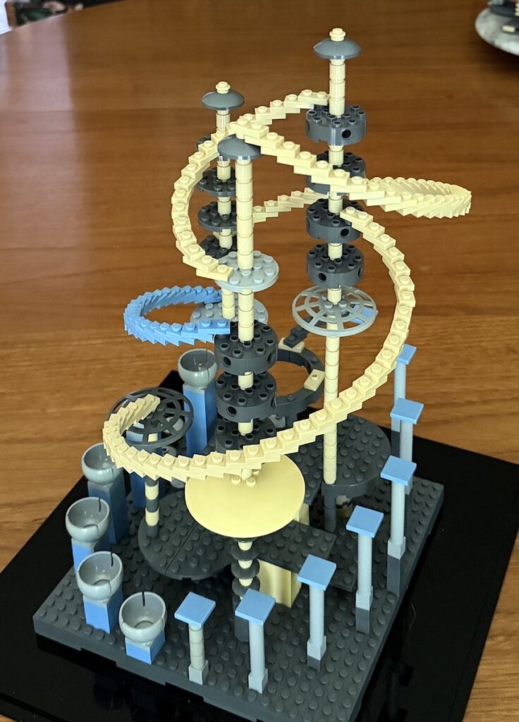 Frances L. Fawcett • <em>Flying City</em> • Lego • 10″× 15″× 10″ • NFS