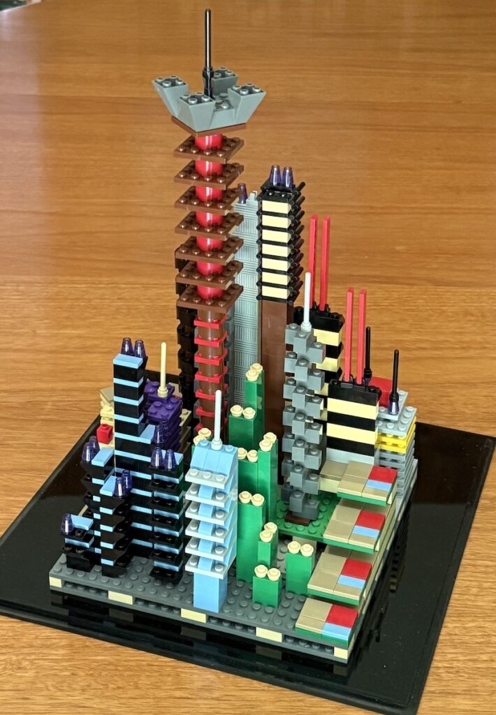 Frances L. Fawcett • <em>Working City</em> • Lego • 11″× 15″× 9″ • NFS
