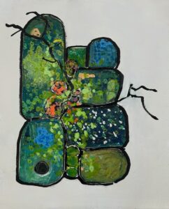 Ethel Vrana • <em>Floral Veil</em> • Collage • 11″× 14″ • $350.00<a class="purchase" href="https://state-of-the-art-gallery.square.site/product/ethel-vrana-floral-veil/BGUN6DNMCQHYUUYFJKL7V2UN" target="_blank">Buy</a>