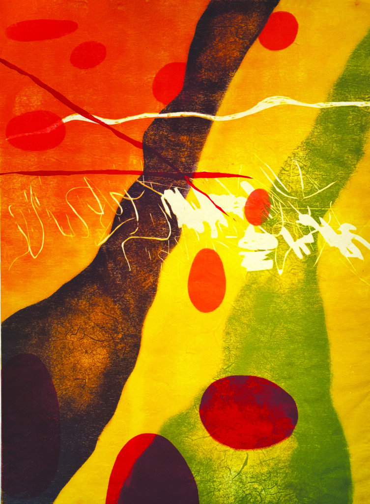 Patricia Thomas Hunsinger • <em>Dawn Feeling</em> • Woodcut • 32″× 40″ • $625.00
