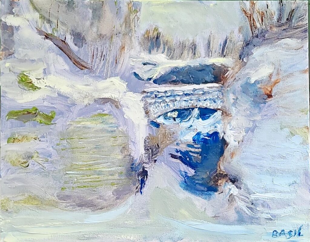 Basil Bakhshi • <em>Winter Nocturne, Sentry Bridge of 1908</em> • Oil • 16″× 13½″ • $299.00