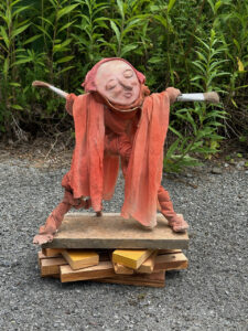 Mary Ann Bowman&nbsp;• <em>How Much do I Love Ithaca? This Much!</em>&nbsp;• Wood and fabric&nbsp;• 12″×&nbsp;17″×&nbsp;8″&nbsp;• $300.00