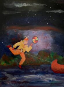 Jane Dennis • <em>The Whirligig Of Time</em> • Acrylic • 12″× 16″ • $350.00