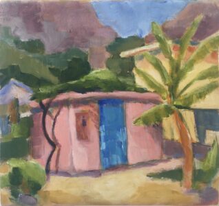 Linda Fazzary • <em>Poros Kefalonia #2</em> • Acrylic • 10″× 10″ • $200.00