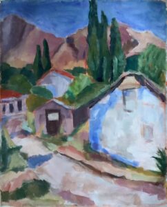 Linda Fazzary • <em>Tzanata Springs Kefalonia</em> • Acrylic • 16″× 20″ • $375.00