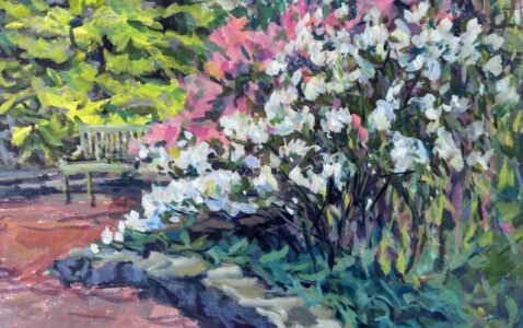 Hsiao-Pei Yang&nbsp;• <em>The Graduation Season</em>&nbsp;• Acrylic paint on watercolor paper&nbsp;• 17″×&nbsp;11″&nbsp;• $350.00