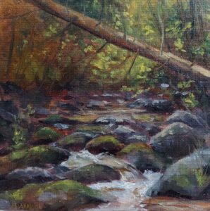 Annemiek Haralson • <em>Fallen Tree</em> • Oil, plein air • 6″× 6″ • $125.00
