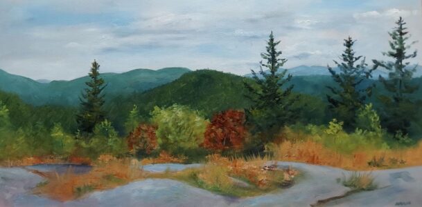 Annemiek Haralson • <em>View From Coney Mountain</em> • Plein air • 24″× 12″ • $425.00