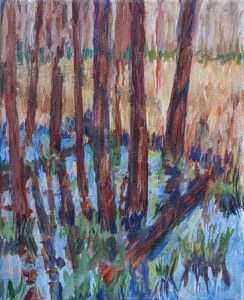 Katrina Morse • <em>Sapsucker Woods Early Morning</em> • Acrylic on canvas • 8″× 10″ • $75.00