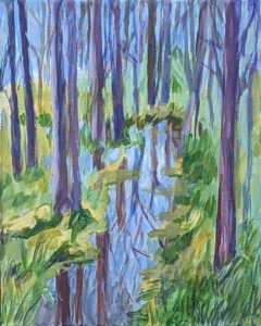 Katrina Morse • <em>Sapsucker Woods Late Morning</em> • Acrylic on canvas • 8″× 10″ • $75.00