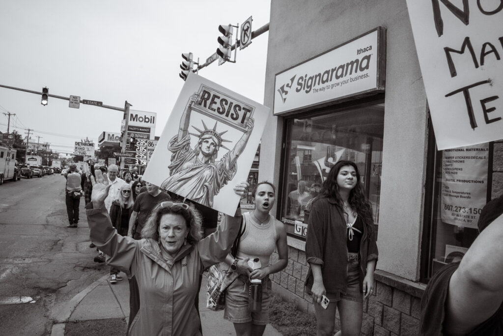 Harry Littell • <em>Resist, Ithaca, 2025</em> • Archival digital print • 21″× 28″ • $475.00