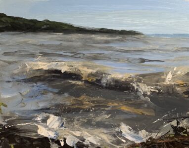 Austin MacRae • <em>Lake Cayuga Wave</em> • Acrylic on masonite • 12″× 9″ • $350.00