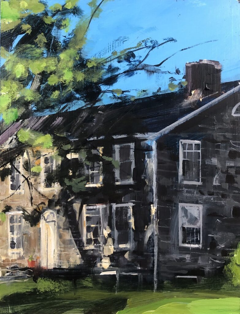 Austin MacRae • <em>The Stone House (Margaret Bald Estate)</em> • Acrylic on canvas • 9″× 12″ • $350.00