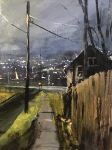 Austin MacRae • <em>West Hill Nocturne</em> • Acrylic on masonite • 9″× 12″ • $350.00