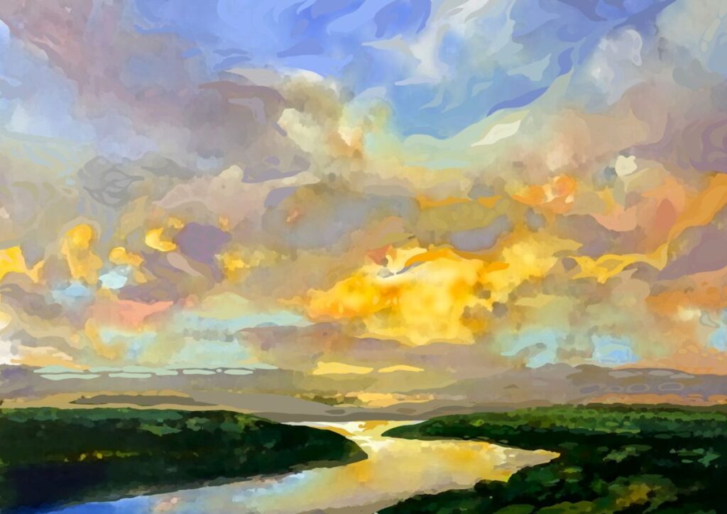 Daniel McPheeters • <em>Far Above Cayuga</em> • Mixed media on panel • 24″× 17″ • $200.00