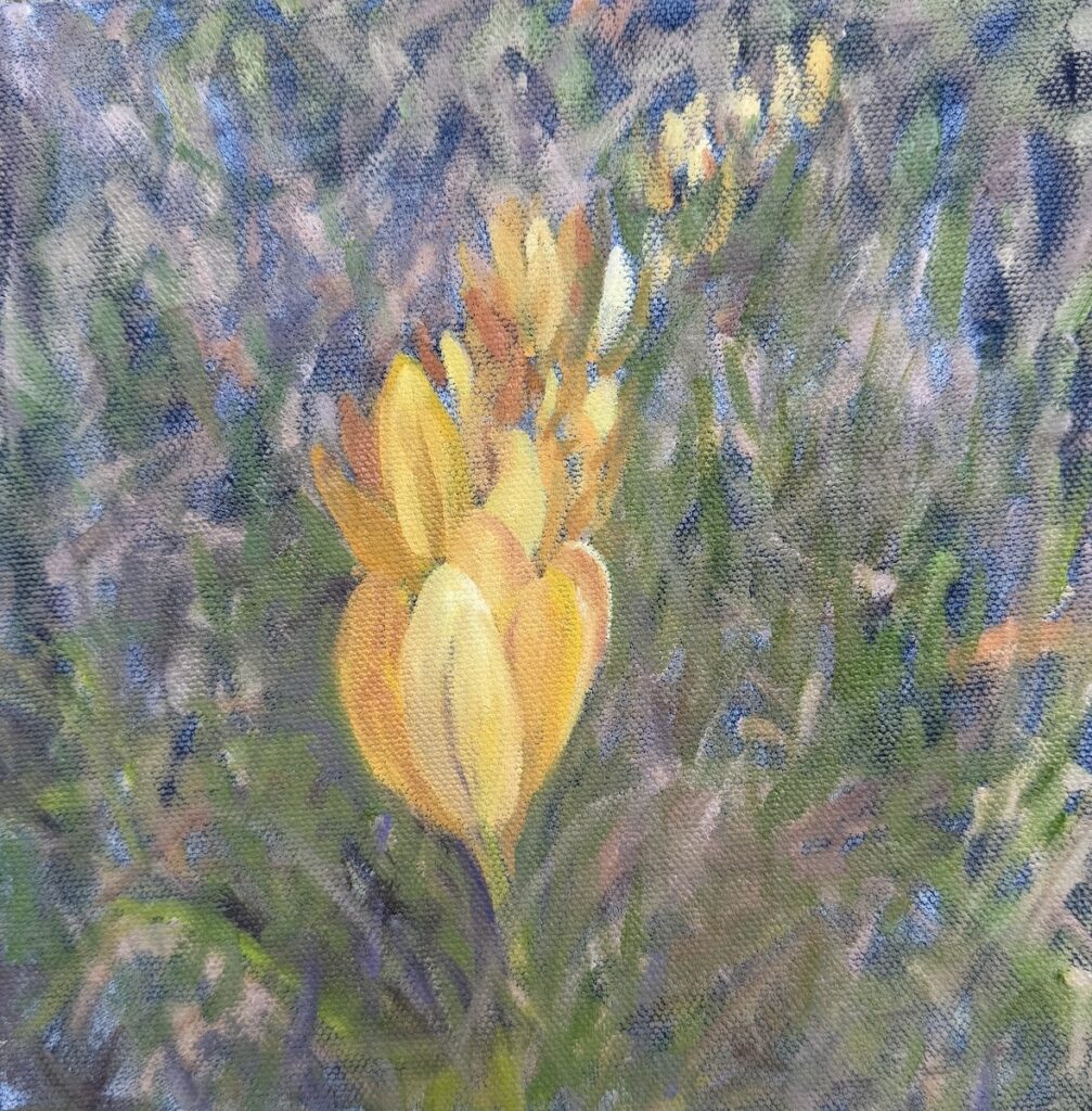 Patty L. Porter • <em>Spring Delights III</em> • Oil on canvas • 8″× 8″ • $350.00