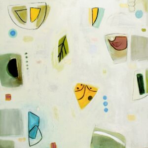 Ethel Vrana • <em>Yellow-orange and Blue-purple</em> • Oil on canvas • 36″× 36″ • $1,240.00