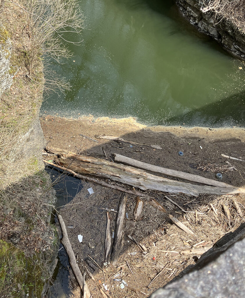 Margaret Nelson • <em>Sackett Bridge II: Logjam under the Bridge</em> • Archival digital print • 16″× 20″ • $300.00