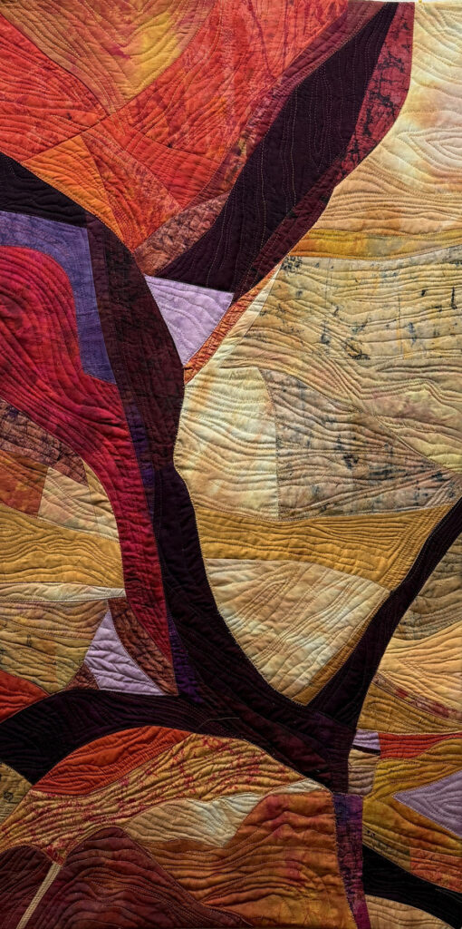 Barbara Behrmann&nbsp;• <em>On the Way to the Top</em>&nbsp;• Artist-dyed fabric&nbsp;• 20½″×&nbsp;38½″&nbsp;• $969.00<a class="purchase" href="https://state-of-the-art-gallery.square.site/product/barbara-behrmann-on-the-way-to-the-top/RONMY5E7SC5XCINREZMFBUJU" target="_blank">Buy</a>