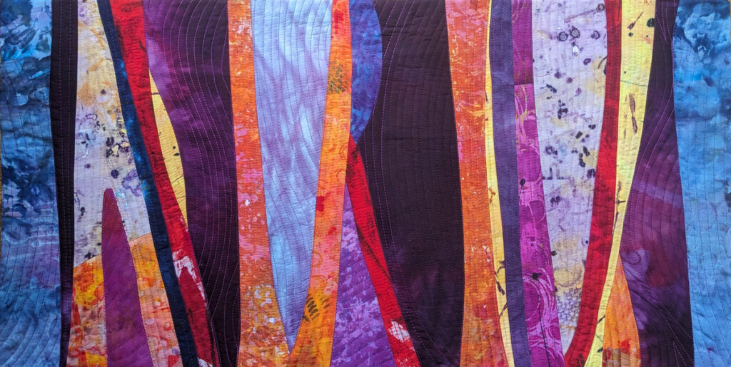 Barbara Behrmann&nbsp;• <em>Through the Gorge</em>&nbsp;• Artist-dyed fabric&nbsp;• 30″×&nbsp;15″&nbsp;• $450.00<a class="purchase" href="https://state-of-the-art-gallery.square.site/product/barbara-behrmann-through-the-gorge/DKGLWBW7J2BVO7XE4DL456MX" target="_blank">Buy</a>
