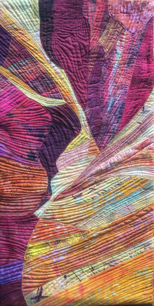 Barbara Behrmann&nbsp;• <em>Waterhole Canyon #4</em>&nbsp;• Artist-dyed fabric&nbsp;• 14½″×&nbsp;28½″&nbsp;• $620.00<a class="purchase" href="https://state-of-the-art-gallery.square.site/product/barbara-behrmann-waterhole-canyon-4/DS7CNGCD7BS4HDDWXE4H6XCZ" target="_blank">Buy</a>