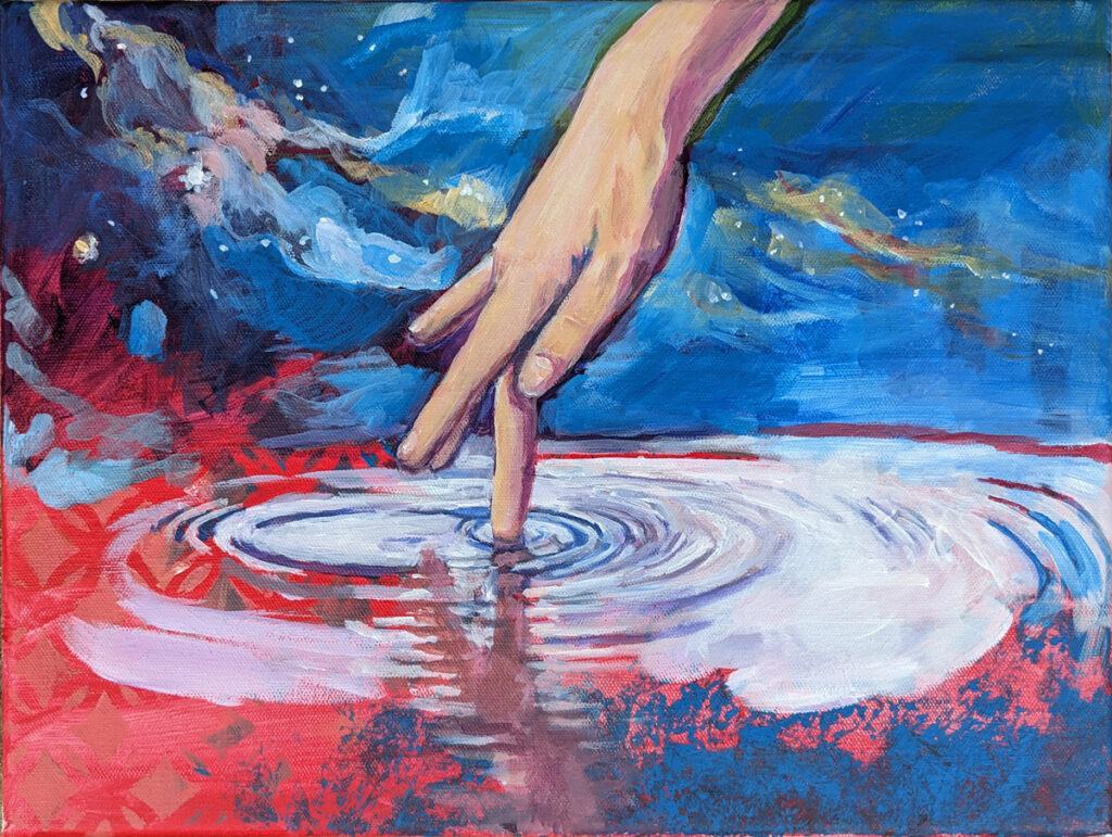 Katrina Morse&nbsp;• <em>Cosmic Ripples</em>&nbsp;• Acrylic on canvas&nbsp;• 16″×&nbsp;12″&nbsp;• $325.00<a class="purchase" href="https://state-of-the-art-gallery.square.site/product/katrina-morse-cosmic-ripples/EBYAAVCKMWZZQ7F5NJ5OPMZ2" target="_blank">Buy</a>