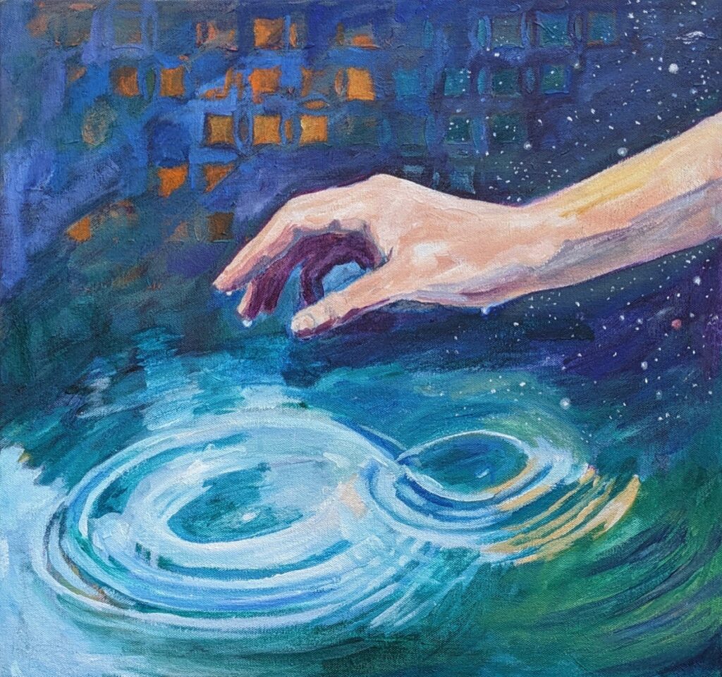 Katrina Morse&nbsp;• <em>Hope</em>&nbsp;• Acrylic on canvas&nbsp;• 18″×&nbsp;17″&nbsp;• $375.00<a class="purchase" href="https://state-of-the-art-gallery.square.site/product/katrina-morse-hope/WVDZ574KYAPZPUJJ3DSXWM7W" target="_blank">Buy</a>