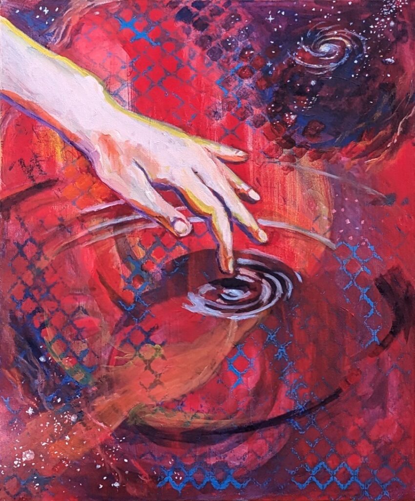 Katrina Morse&nbsp;• <em>One Touch</em>&nbsp;• Acrylic on canvas&nbsp;• 16″×&nbsp;20″&nbsp;• $400.00<a class="purchase" href="https://state-of-the-art-gallery.square.site/product/katrina-morse-one-touch/W7AAT6JONJLXQCZIBPDPFITW" target="_blank">Buy</a>